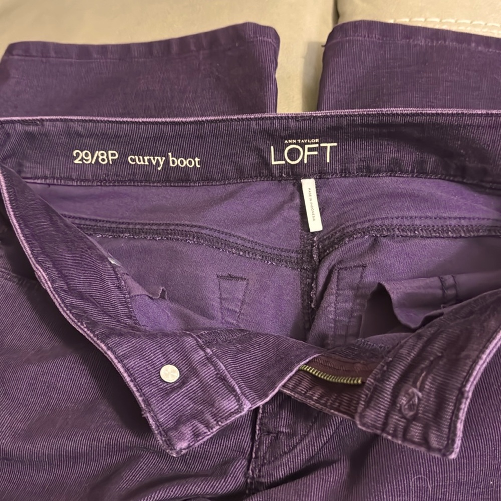 Loft purple color pants curvy boot  size MP/ 28
